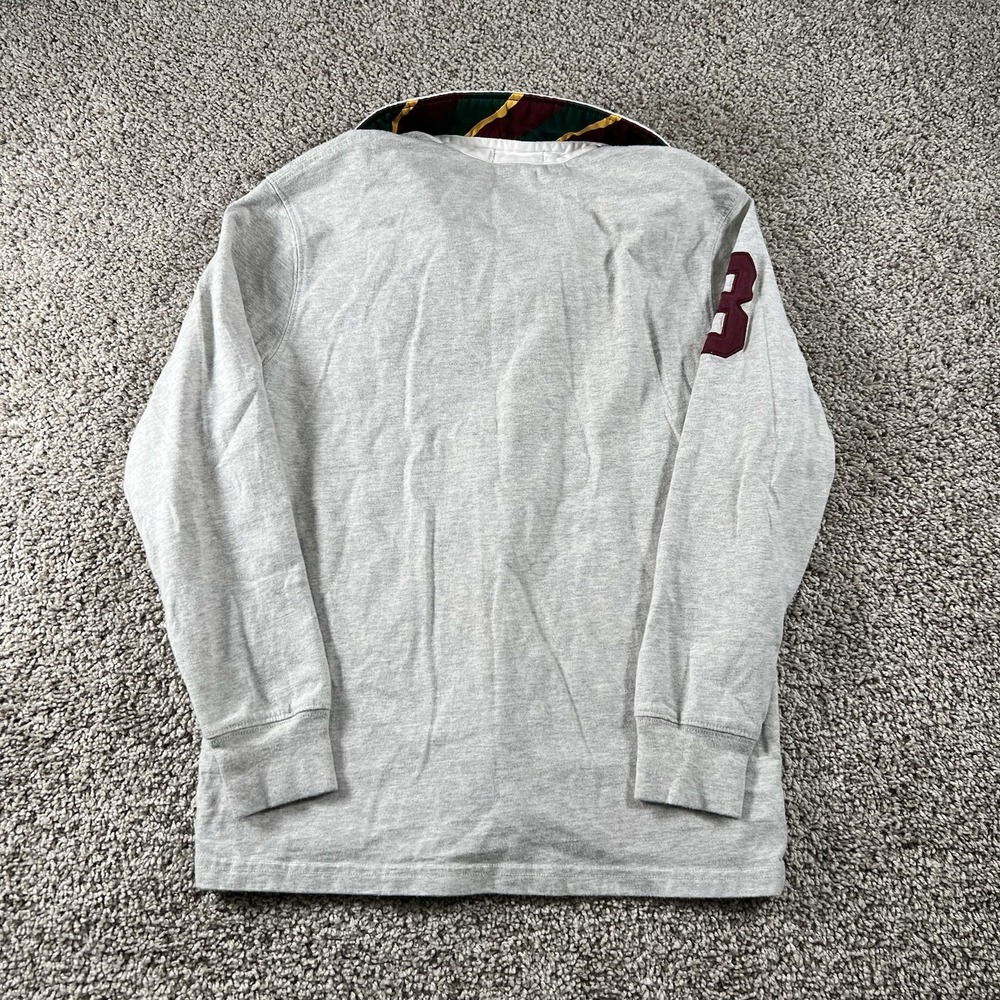 Vintage Polo Ralph Lauren The Iconic‎ Rugby Shirt Boys Medium Burgundy Big Pony - Picture 5 of 6